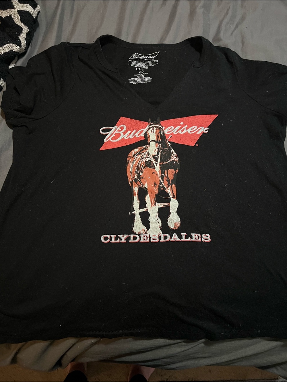 torrid Black Tee with Red and White Clydesdales Graphic